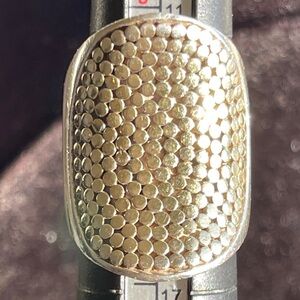 Signed Anna Beck Large Saddle Shaped Dotted Sterling Silver Ring Size 6.5
